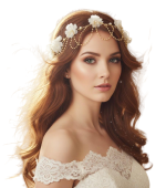 Floral Pearl Draped Bridal Headpiece
